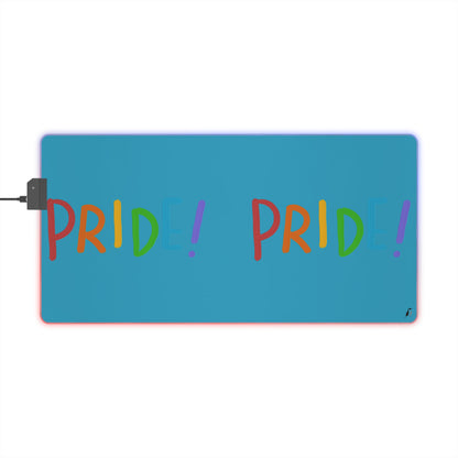 LED Gaming Mouse Pad: LGBTQ Pride Turquoise