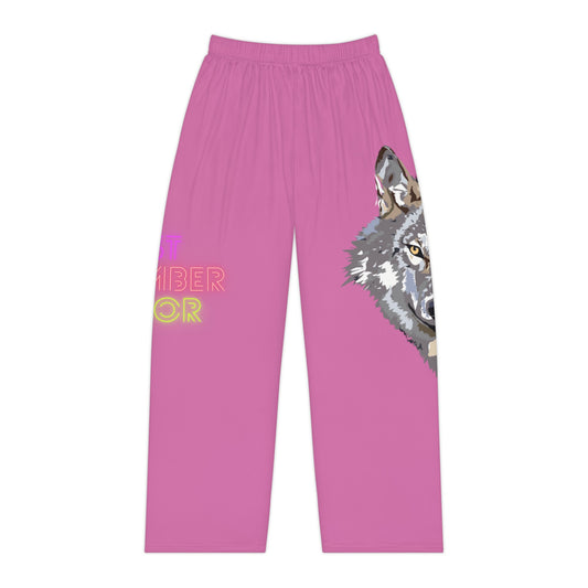 Women's Pajama Pants: Wolves Pink