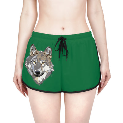 Women's Relaxed Shorts: Wolves Dark Green