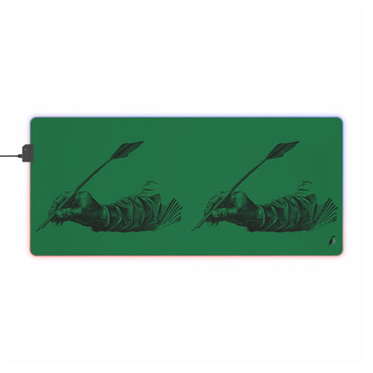 LED Gaming Mouse Pad: Writing Dark Green