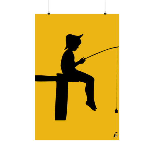 Premium Matte Vertical Posters: Fishing Yellow