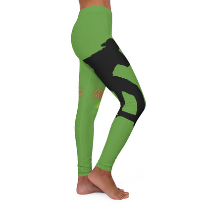 Women's Spandex Leggings: Skateboarding Green