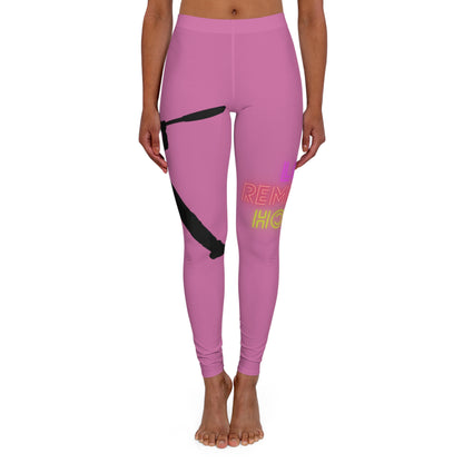 Women's Spandex Leggings: Baseball Pink