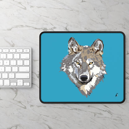 Gaming Mouse Pad: Wolves Turquoise