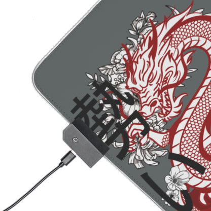 LED Gaming Mouse Pad: Dragons Dark Grey