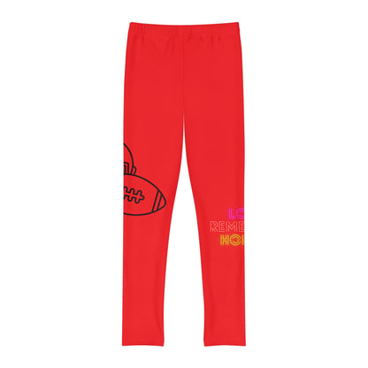 Youth Full-Length Leggings: Football Red