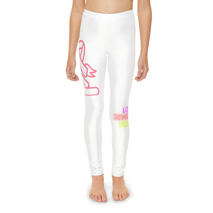 Youth Full-Length Leggings: Fight Cancer White