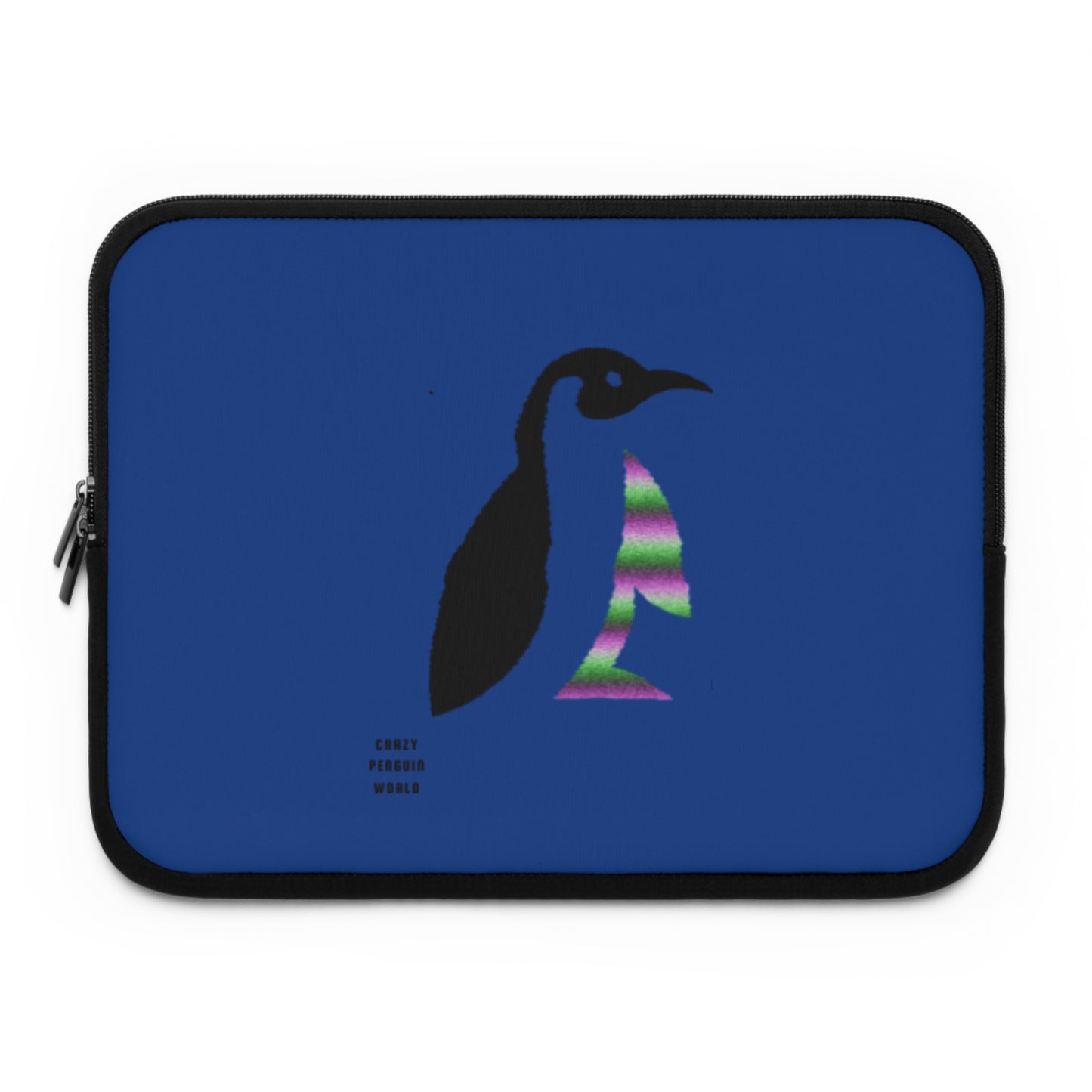 Laptop Sleeve: Crazy Penguin World Logo Dark Blue