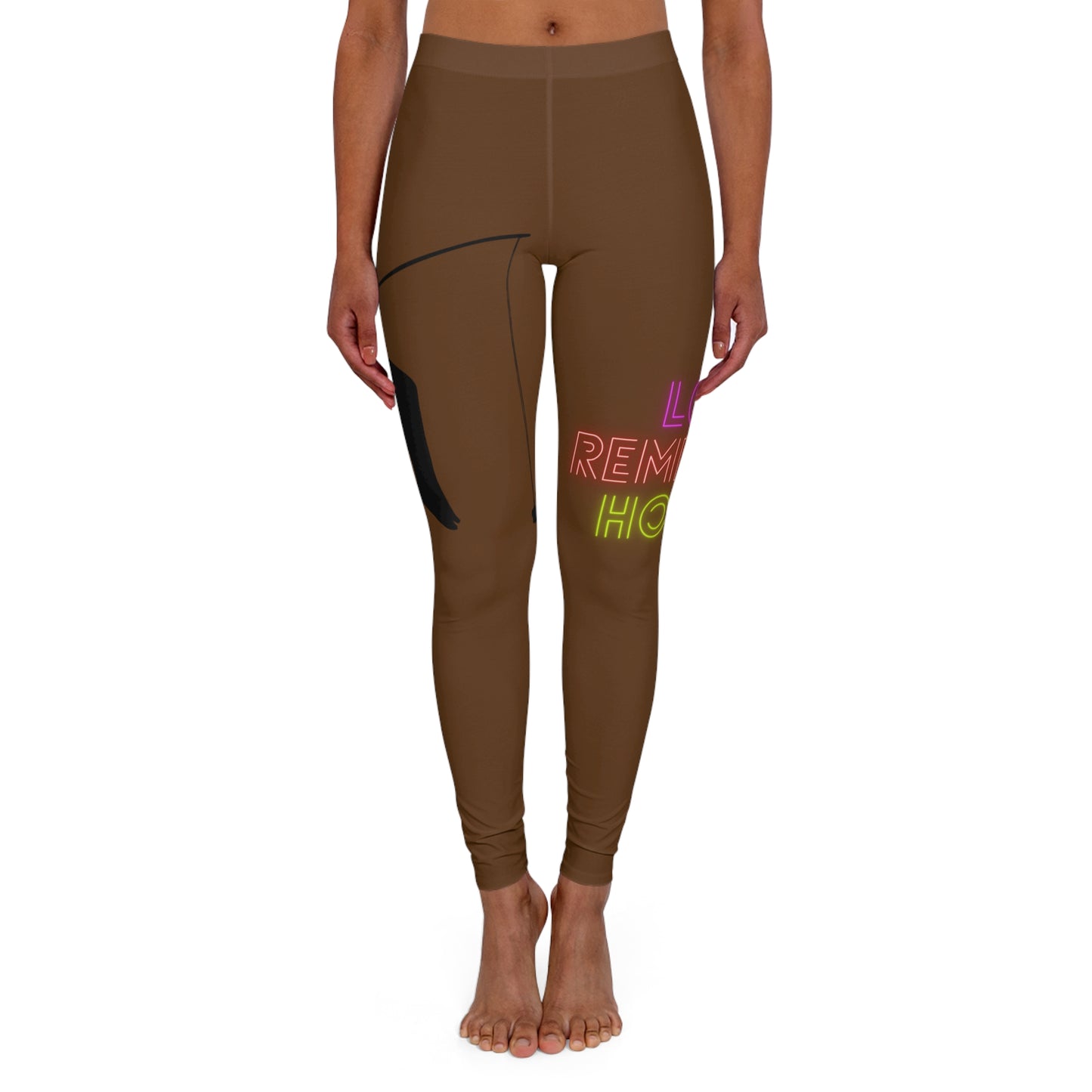 Women's Spandex Leggings: Fishing Brown