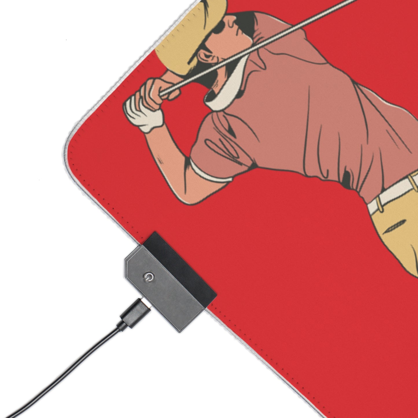 LED Gaming Mouse Pad: Golf Red