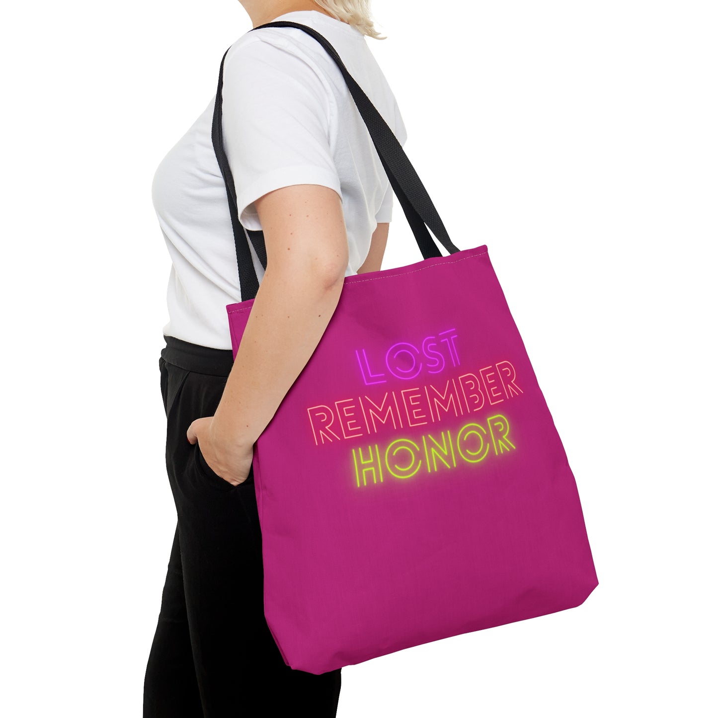 Tote Bag: Lost Remember Honor Pink