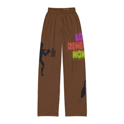 Kids Pajama Pants: Weightlifting Brown