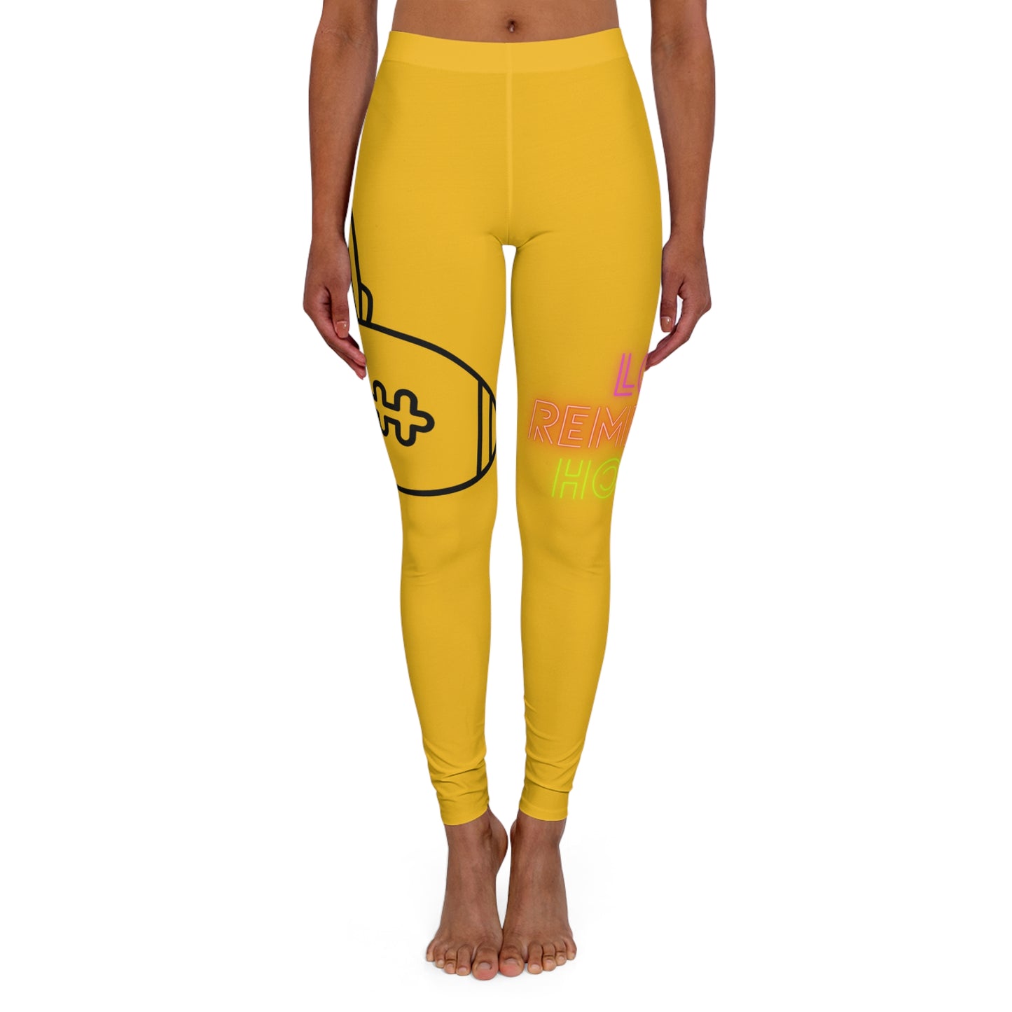 Women's Spandex Leggings: Football Yellow