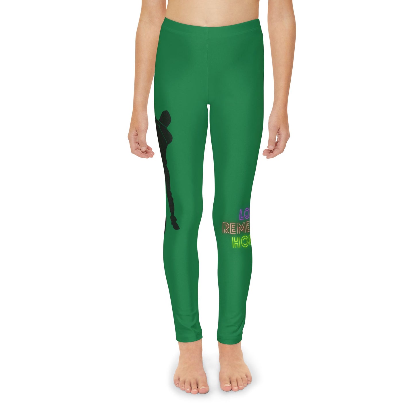 Youth Full-Length Leggings: Dance Dark Green