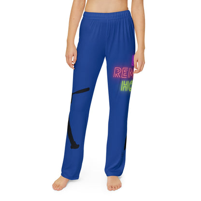 Kids Pajama Pants: Baseball Dark Blue