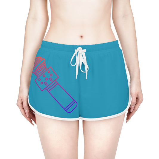 Women's Relaxed Shorts: Music Turquoise