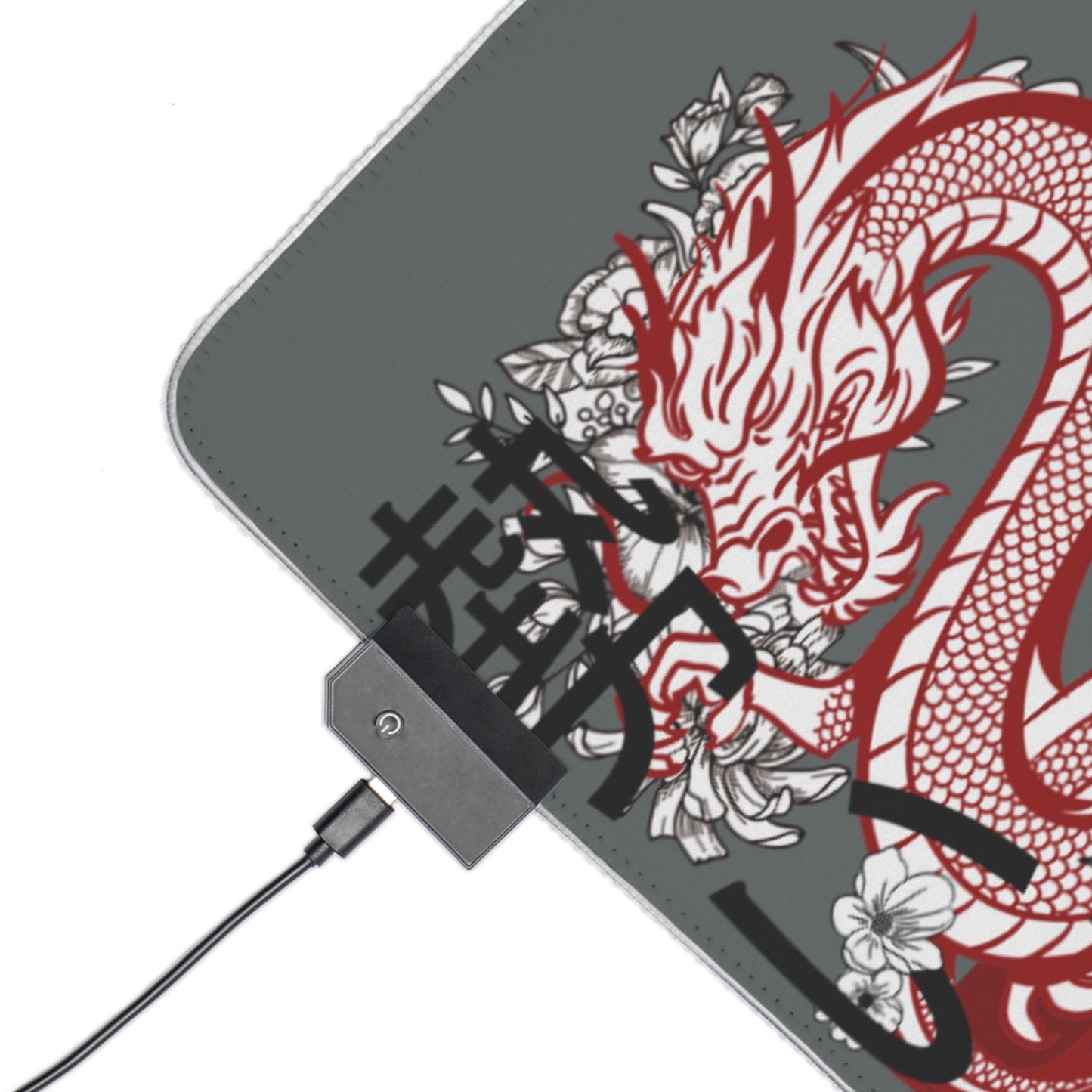 LED Gaming Mouse Pad: Dragons Dark Grey