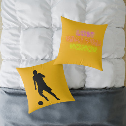 Spun Polyester Pillow: Soccer Yellow