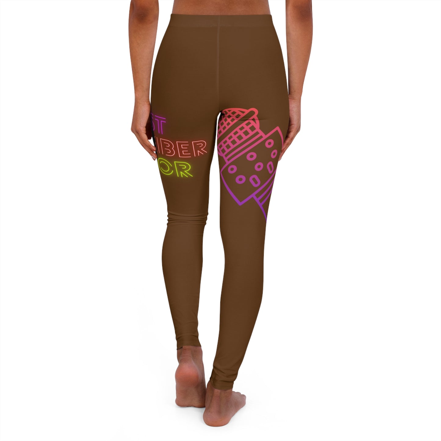 Women's Spandex Leggings: Music Brown