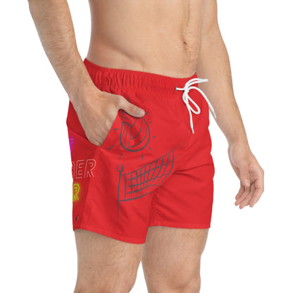 Swim Trunks: Volleyball Red