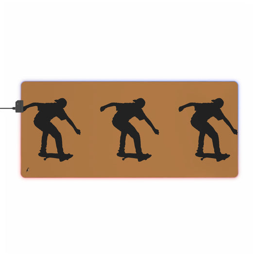 LED Gaming Mouse Pad: Skateboarding Lite Brown