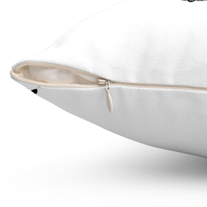 Spun Polyester Square Pillow: Writing White