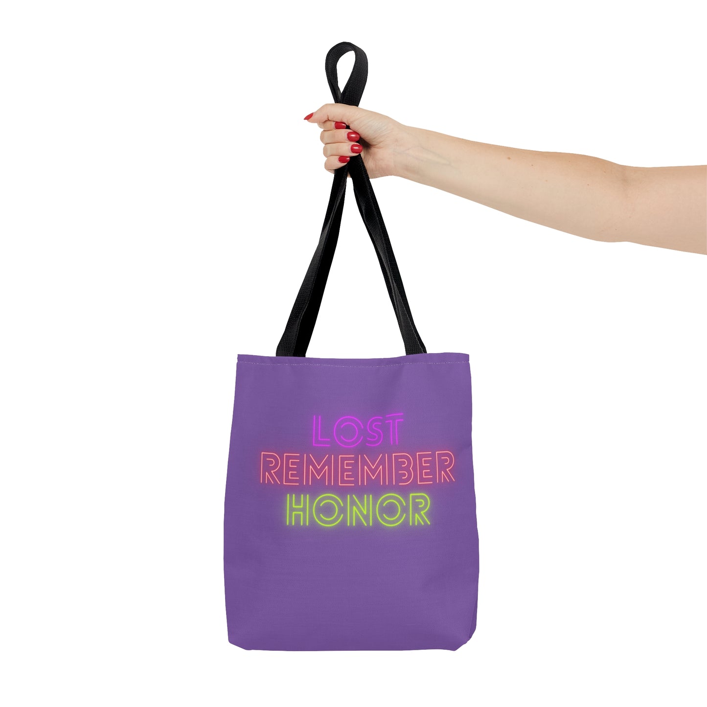 Tote Bag: Lost Remember Honor Lite Purple