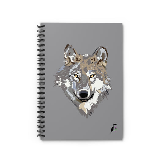 Spiral Notebook - Ruled Line: Wolves Grey