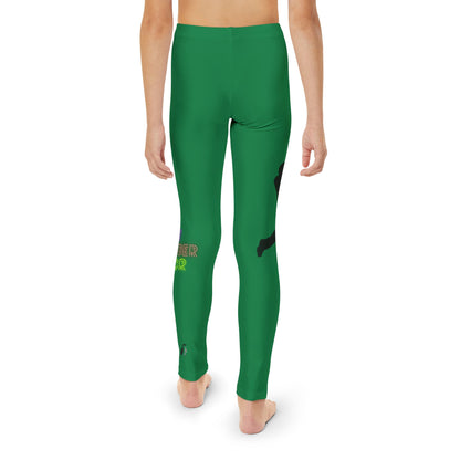 Youth Full-Length Leggings: Baseball Dark Green