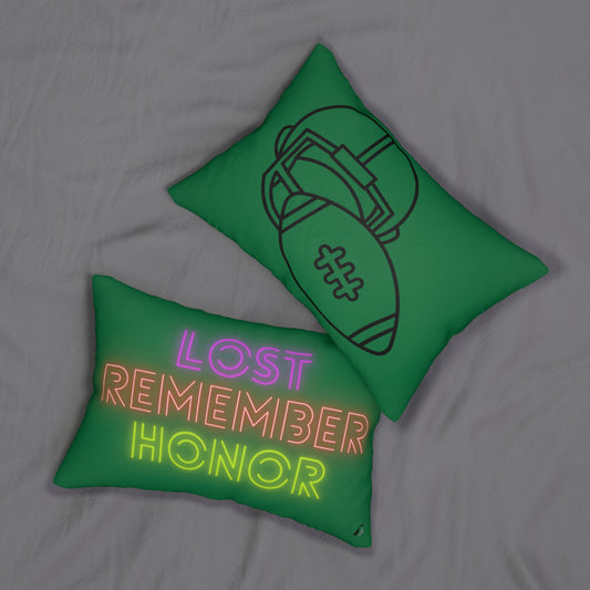 Spun Polyester Lumbar Pillow: Football Dark Green