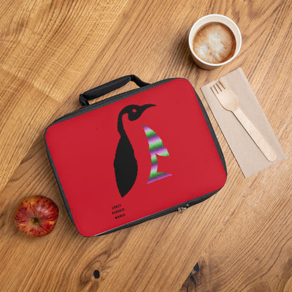 Lunch Bag: Crazy Penguin World Logo Dark Red