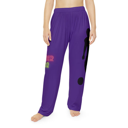 Pambabaeng Pajama Pantalon: Soccer Purple 