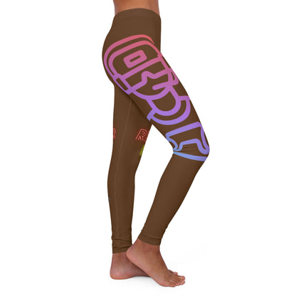 Women's Spandex Leggings: Gaming Brown