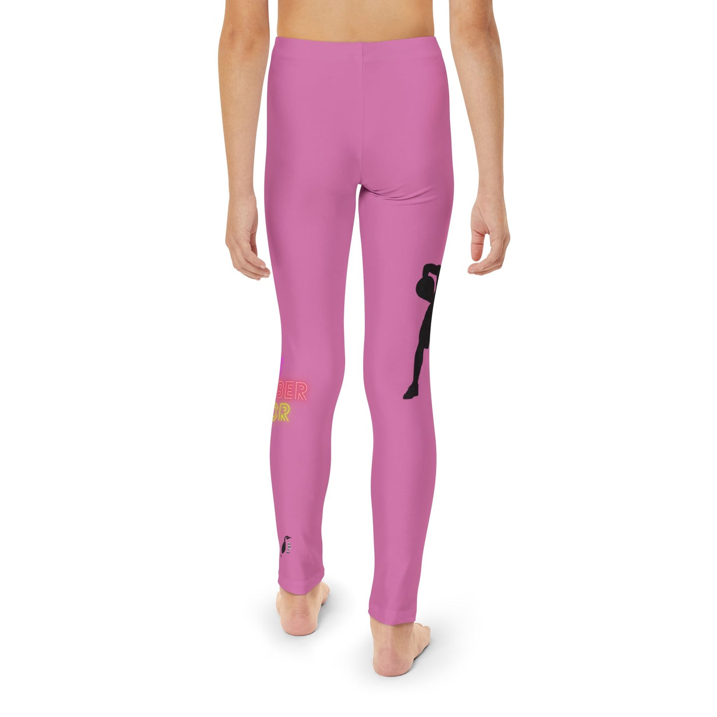 Youth Full-Length Leggings: Basketball Lite Pink