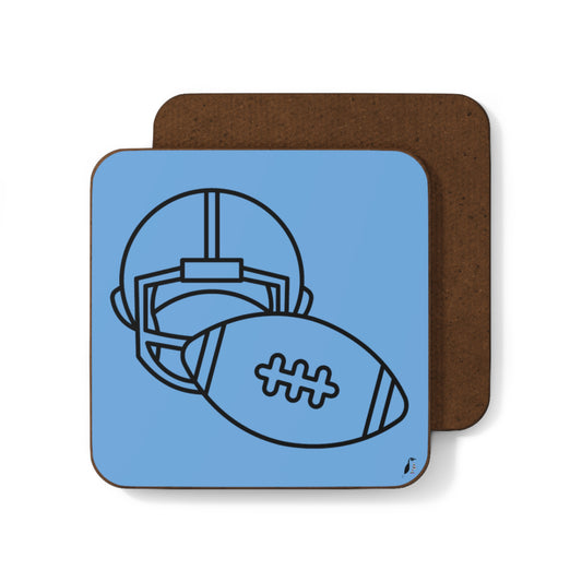 Hardboard Back Coaster: Football Lite Blue