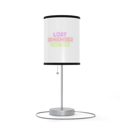 Lamp on a Stand, US|CA plug: LGBTQ Pride White 