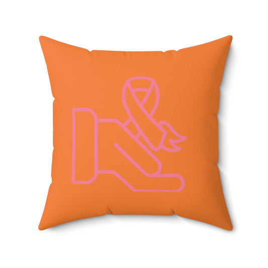 Spun Polyester Square Pillow: Fight Cancer Crusta