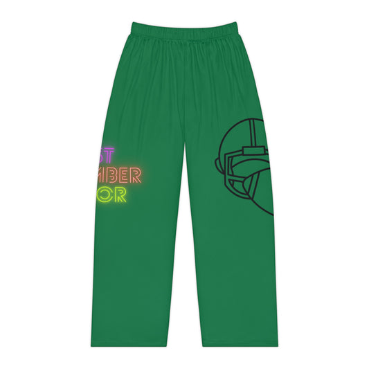 Pambabaeng Pajama Pants: Football Dark Green 