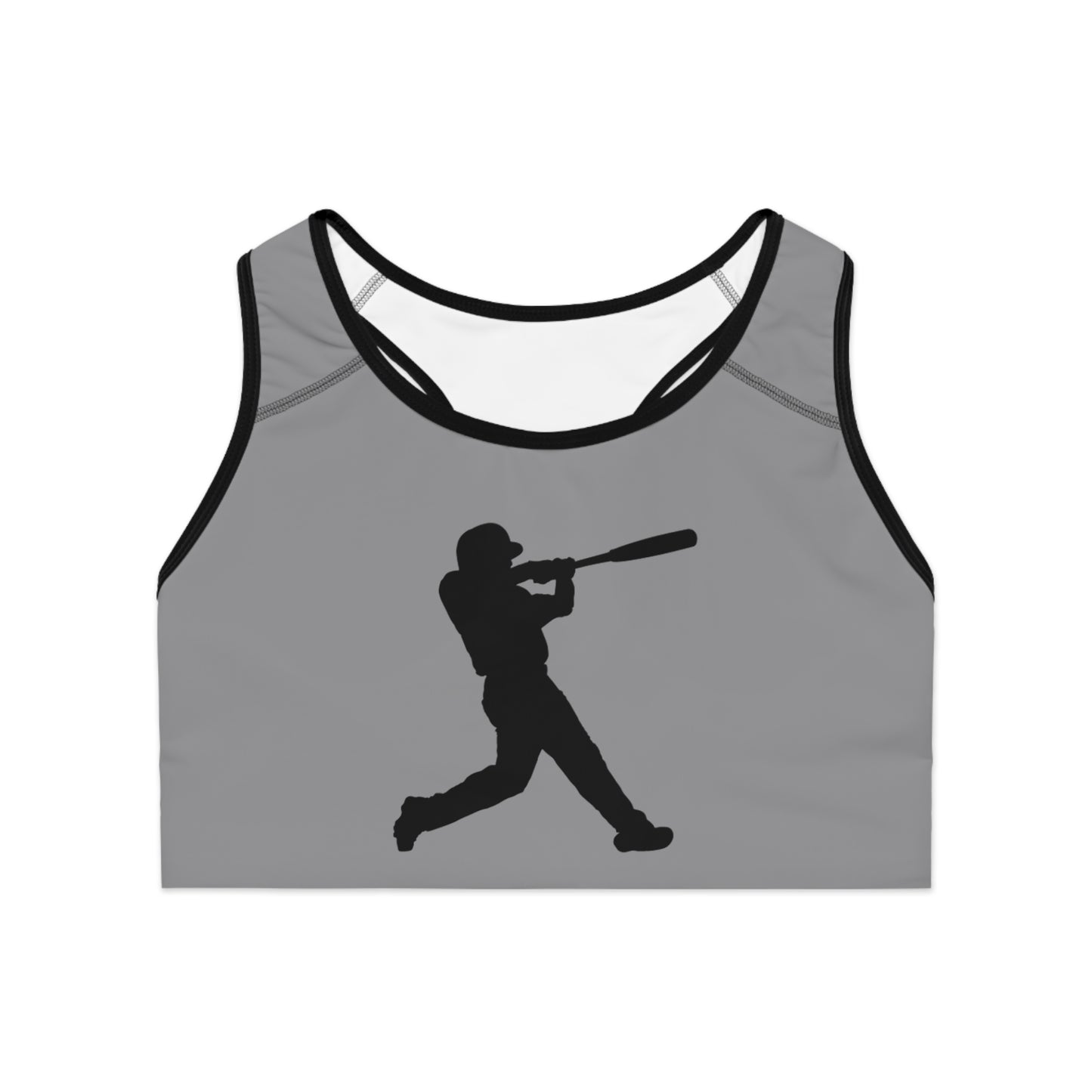 Sports Bra: Baseball Grey