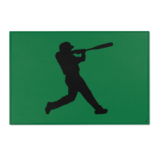 Area Rug (Rectangle): Baseball Dark Green