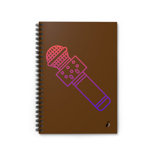 Spiral Notebook - Ruled Line: Music Brown