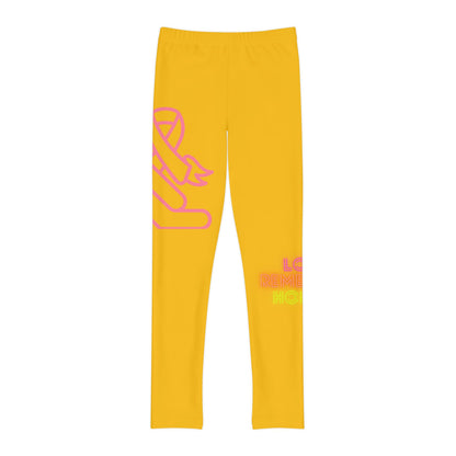 Youth Full-Length Leggings: Fight Cancer Yellow