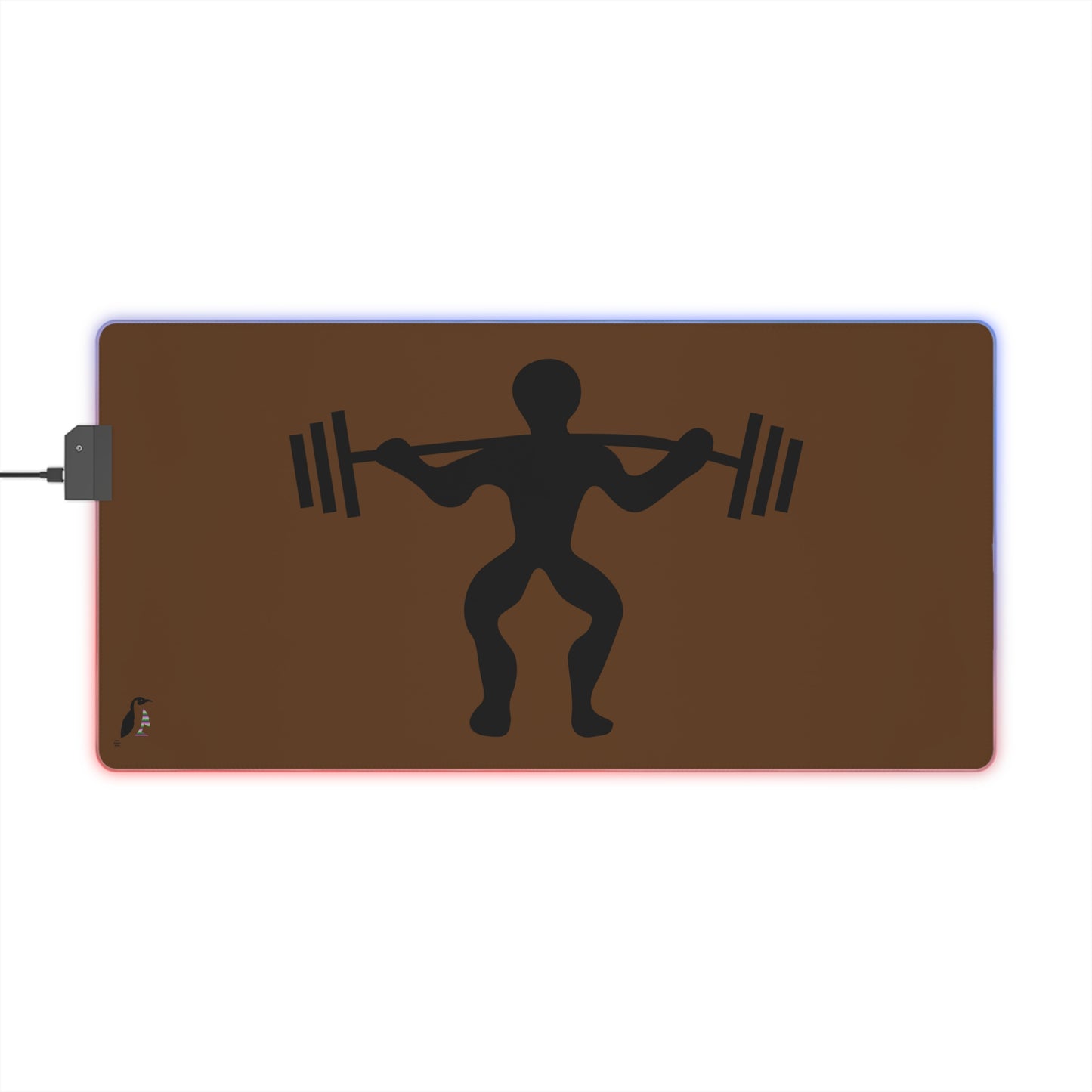 LED Gaming Mouse Pad: Weightlifting Brown