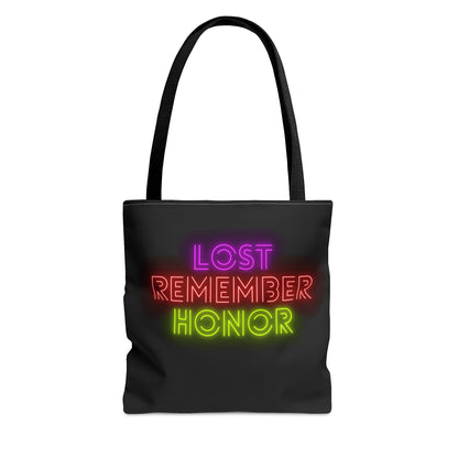 Tote Bag: Lost Remember Honor Black