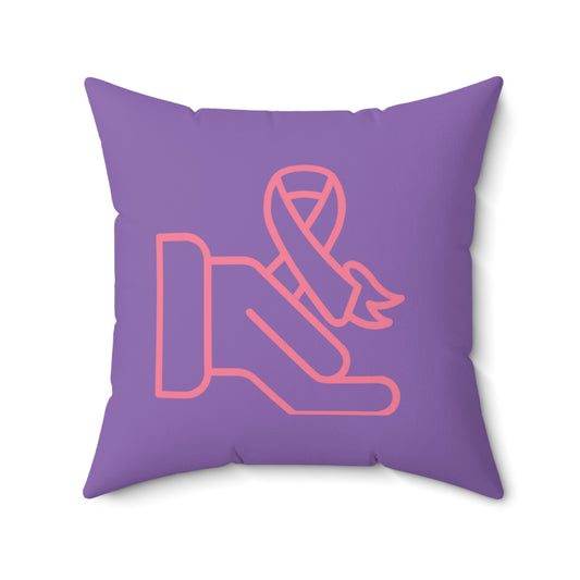 Spun Polyester Square Pillow: Fight Cancer Lite Purple