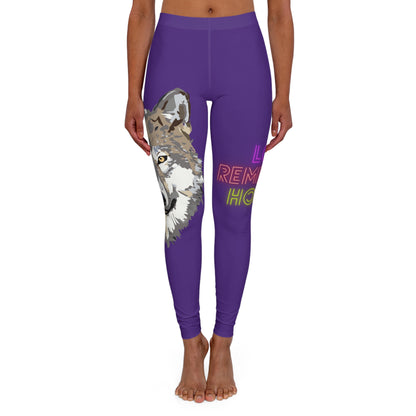 Women's Spandex Leggings: Wolves Purple