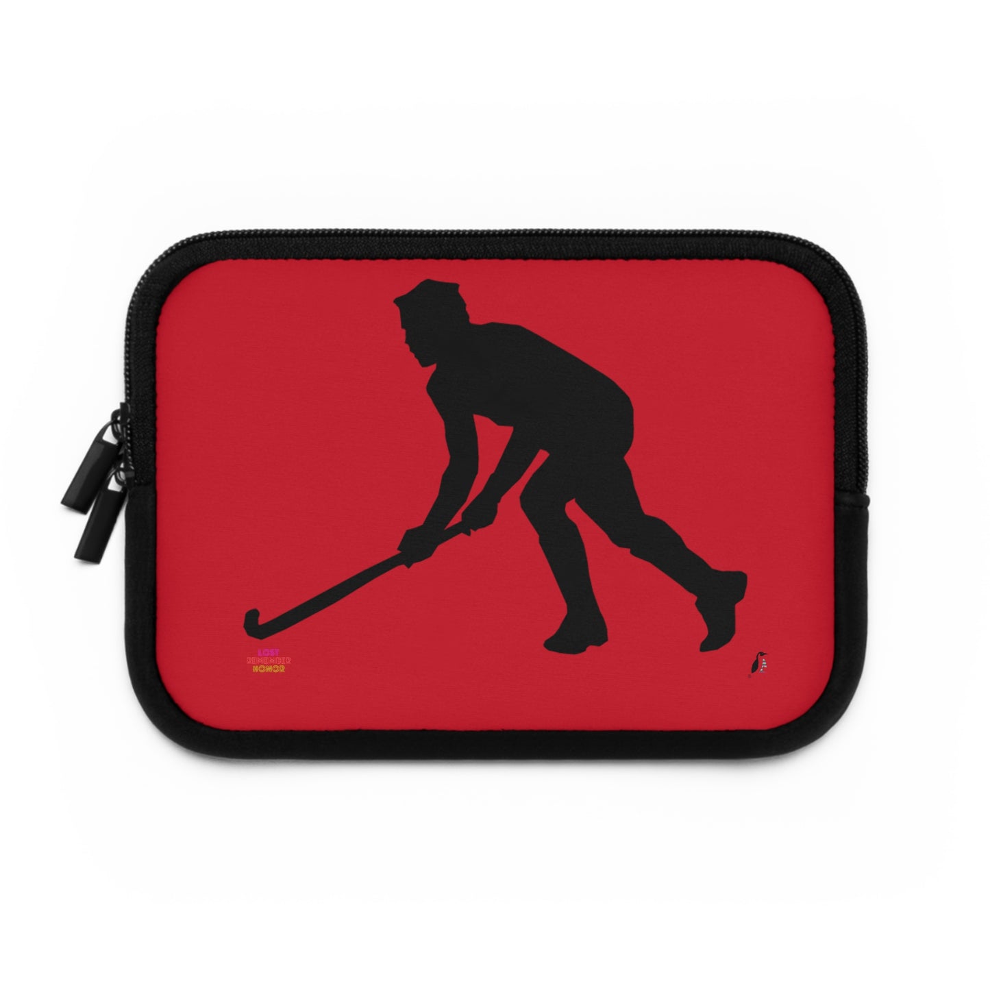 Laptop Sleeve: Hockey Dark Red