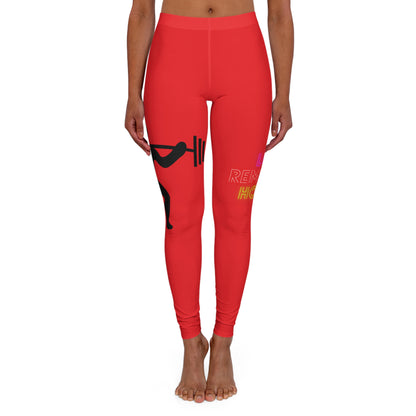 Women's Spandex Leggings: Weightlifting Red