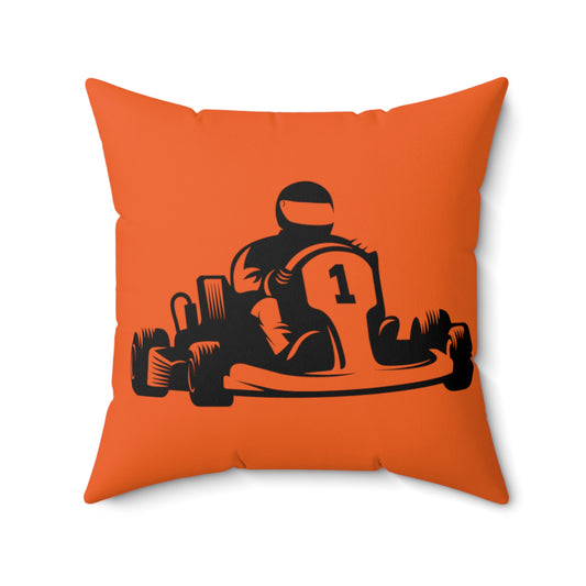 Spun Polyester Square Pillow: Racing Orange
