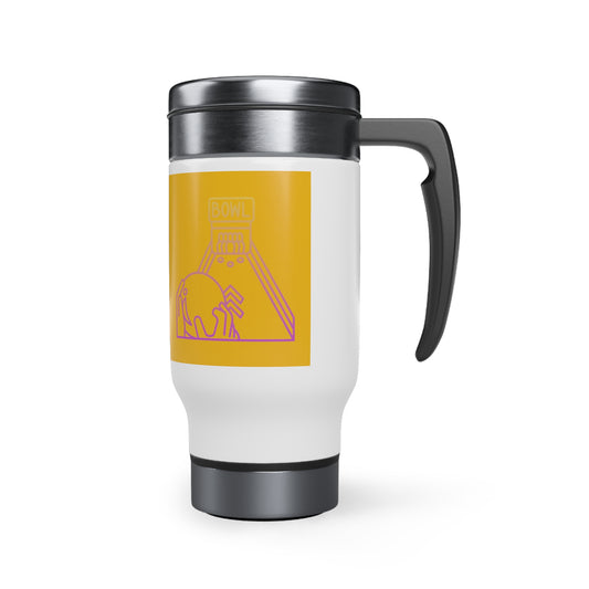 Stainless Steel Travel Mug with Handle, 14oz: Bowling Yellow
